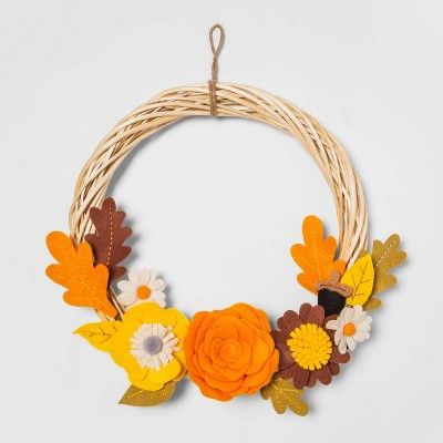 Harvest Indoor Fabric Wreath Hoop with Felt Flowers - Hyde &#38; EEK! Boutique&#8482; | Target