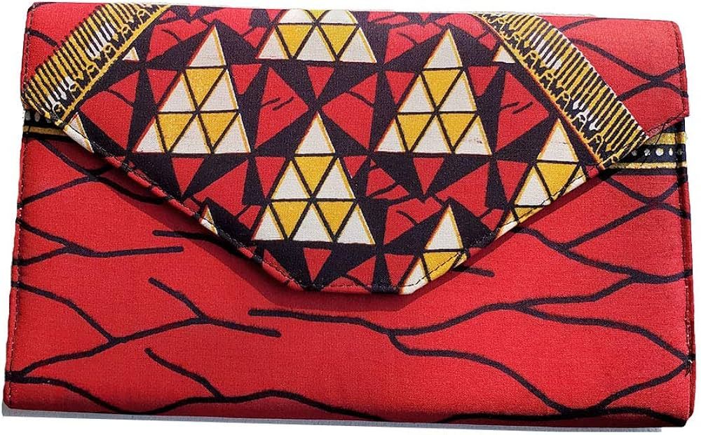 Dupsie's Women's Magnetic Red African Diamond Print Clutch Purse | Amazon (US)