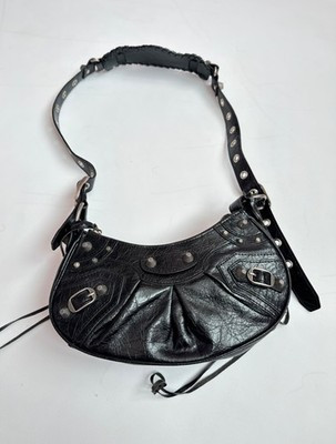 Vintage Crazy Style Balenciaga Le Cagole Small Leather Studded Shoulder Bag Y2K | eBay US