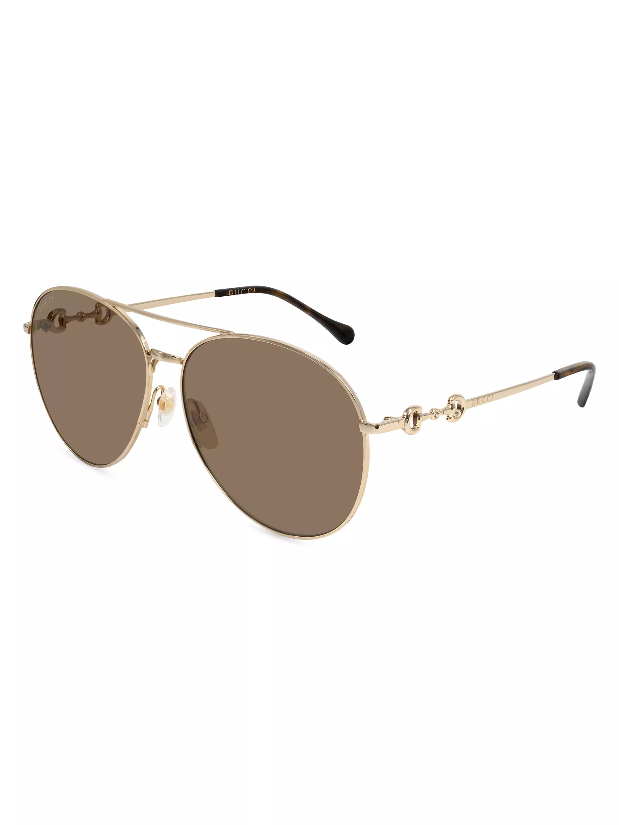 Horsebit 60MM Pilot Sunglasses | Saks Fifth Avenue