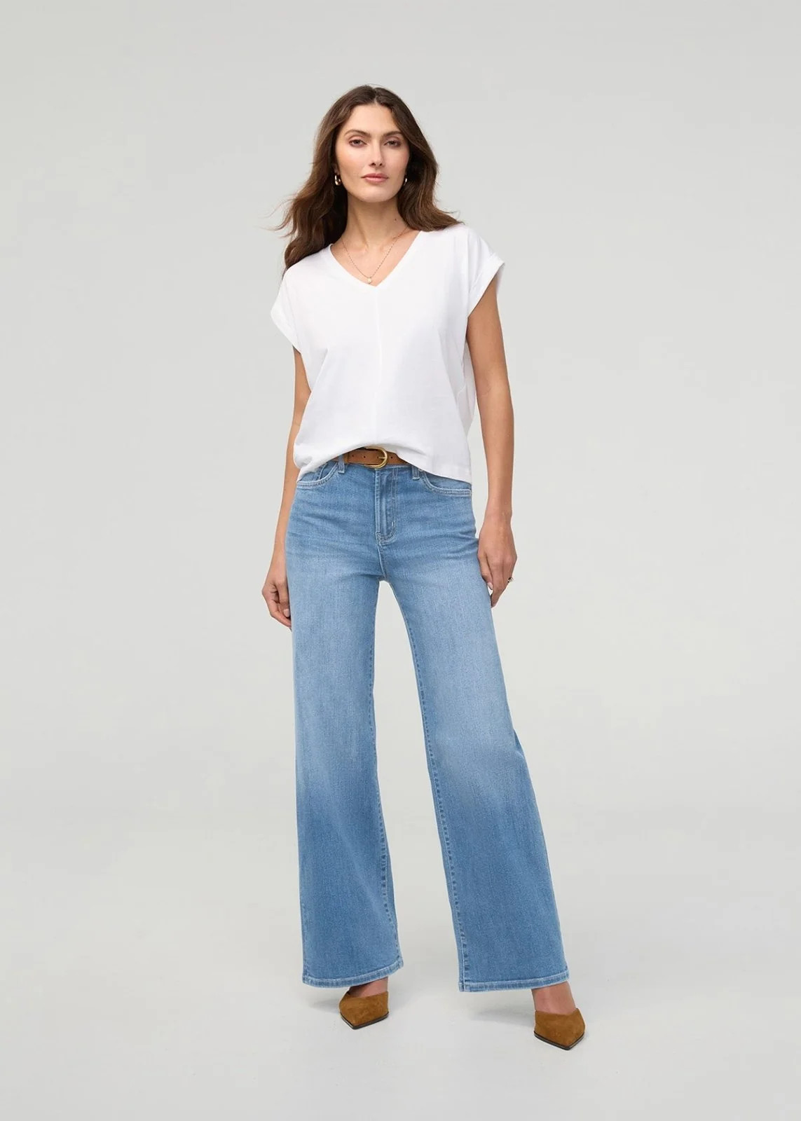 Performance Denim+ High Rise Wide Leg - Vintage Seaside | DUER