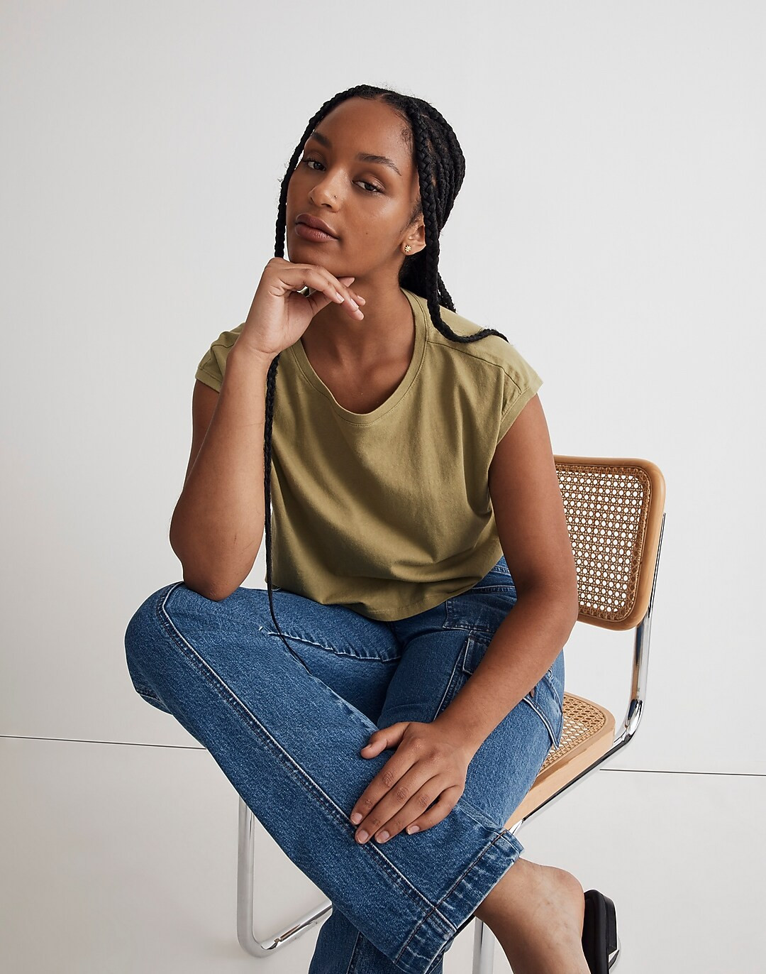 Crewneck Cropped Muscle Tank | Madewell