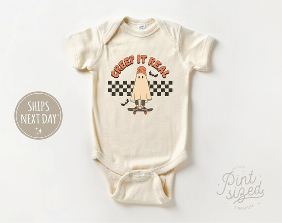 Creep It Real Onesie®  Retro Halloween Bodysuit  Ghost - Etsy | Etsy (US)