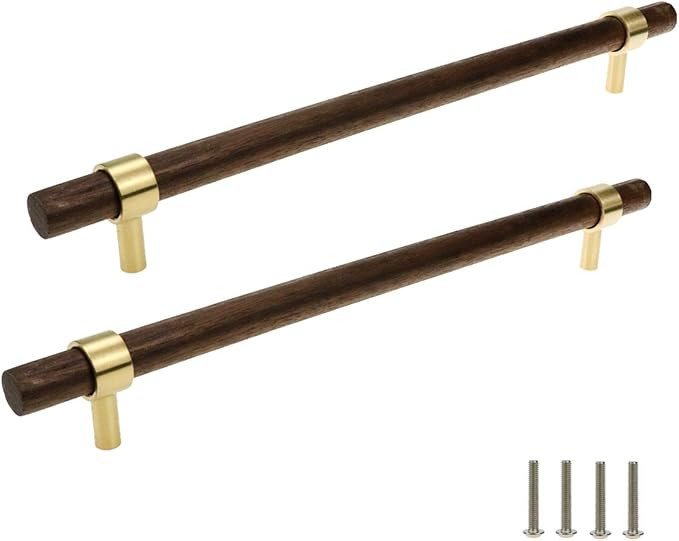 HONJIE Drawer 11.02"/280mm Pulls Brass Walnut Kitchen Wardrobe Cabinet Hardware Pull Handle Adjus... | Amazon (US)