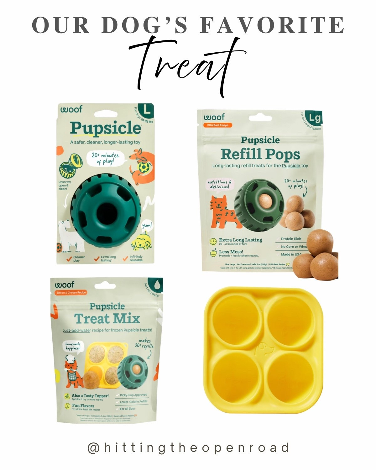 Want to spoil your pup? Or maybe keep them occupied while you get things done? Meet the Pupsicle! Our puppy loves to chew and has destroyed so many toys. This treat/ toy combo is the best. You can buy the balls prepackaged or get the mold and mix to make your own. 

#dogmom #dogłoys #dogtreats#LTKFindsUnder50 

#LTKmomlife #LTKHome