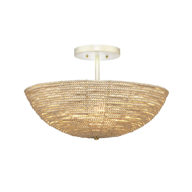 Tsunami Solid Wood Semi Flush Mount | Wayfair North America