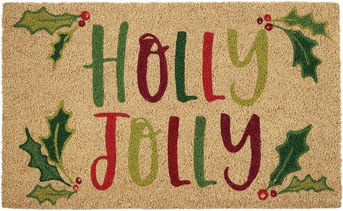 DII Indoor/Outdoor Natural Coir Holiday Season Doormat, 18x30, Holly Jolly | Amazon (US)