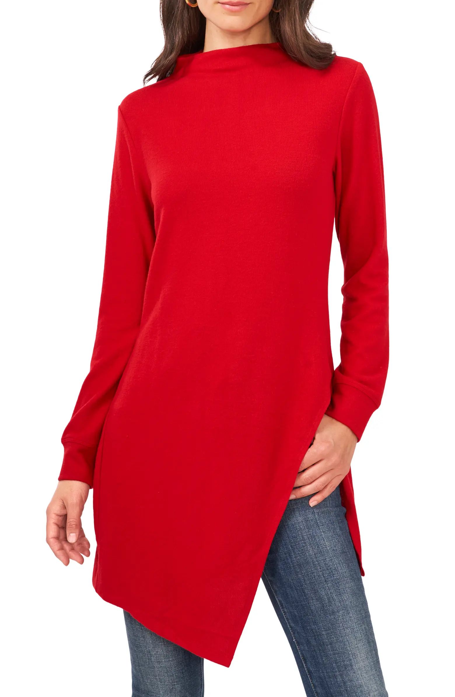 Vince Camuto Asymmetric Long Sleeve Tunic Top | Nordstrom | Nordstrom
