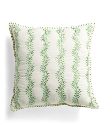 20x20 Solid Embroidered Vines Outdoor Pillow | TJ Maxx