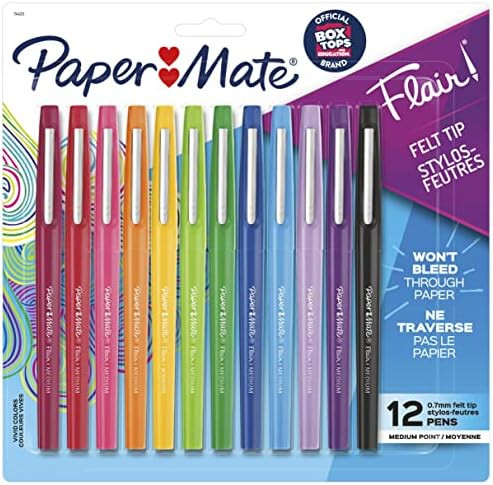 Amazon.com : Paper Mate Flair Felt Tip Pens | Medium Point 0.7 Millimeter Marker Pens | School Su... | Amazon (US)