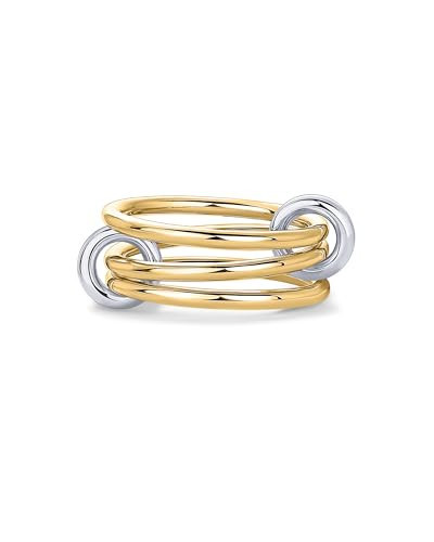 PAVOI 14K Yellow Gold Plated Interlocked Stackable Rings for Women - Two-Toned Statement Multi Ring Stack - Mixed Metals Stacking Bands - Size 8 | Amazon (US)