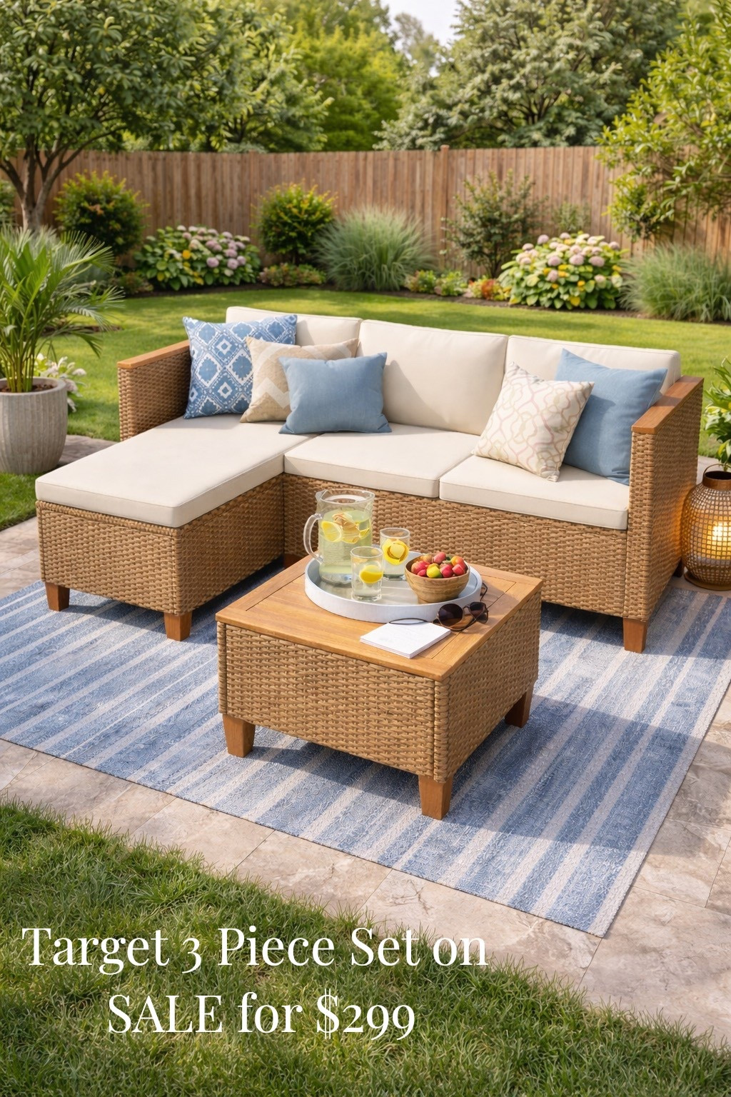 This Target wicker outdoor 3 piece set is on sale for $299 - such an amazing price with great reviews 🤍

#LTKSeasonal #LTKSaleAlert #LTKHome