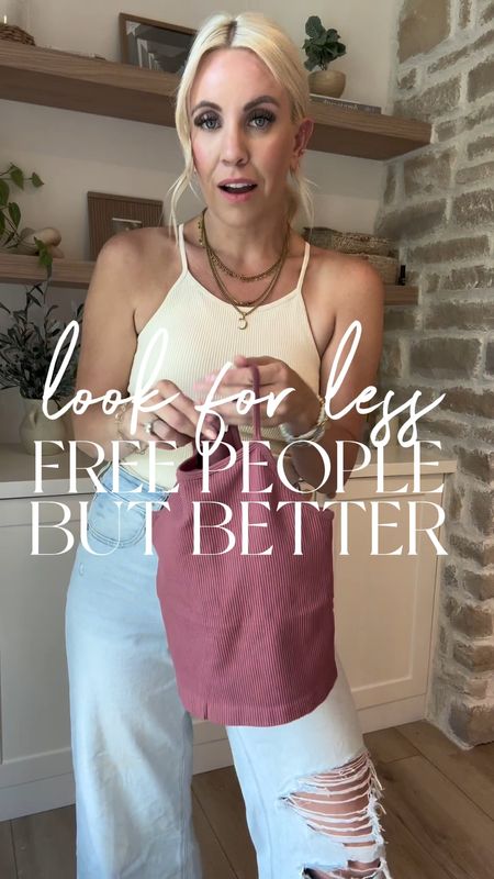 Amazon free people look for less ribbed cami! But this one has padding and a built in bra making it supportive and much more functional. I’m wearing a small. Comes in a longer crop and shorter crop as well. Perfect summer tank!

#LTKFindsUnder50 #LTKFindsUnder100 #LTKStyleTip