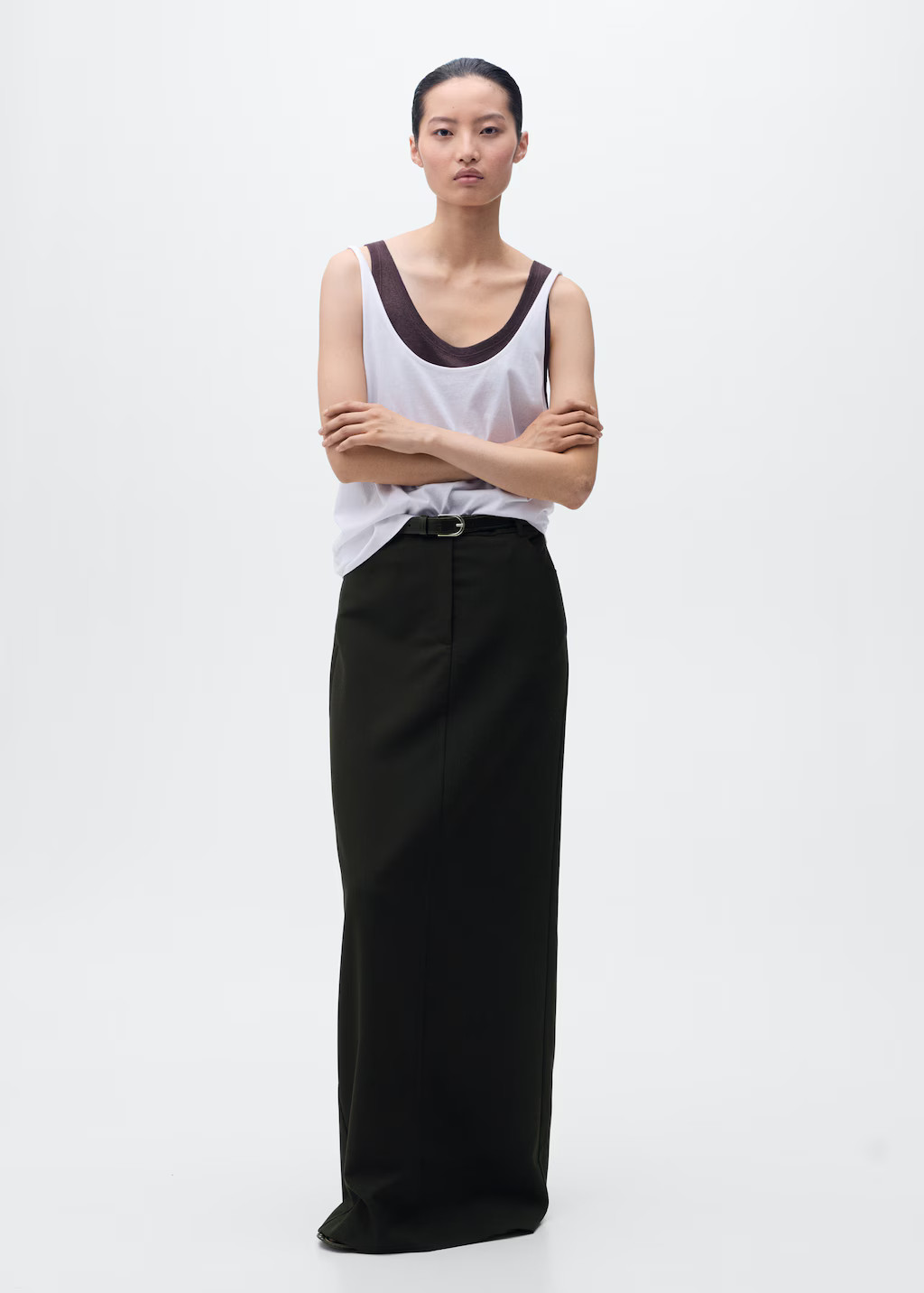 Long pencil skirt with opening | MANGO (UK)