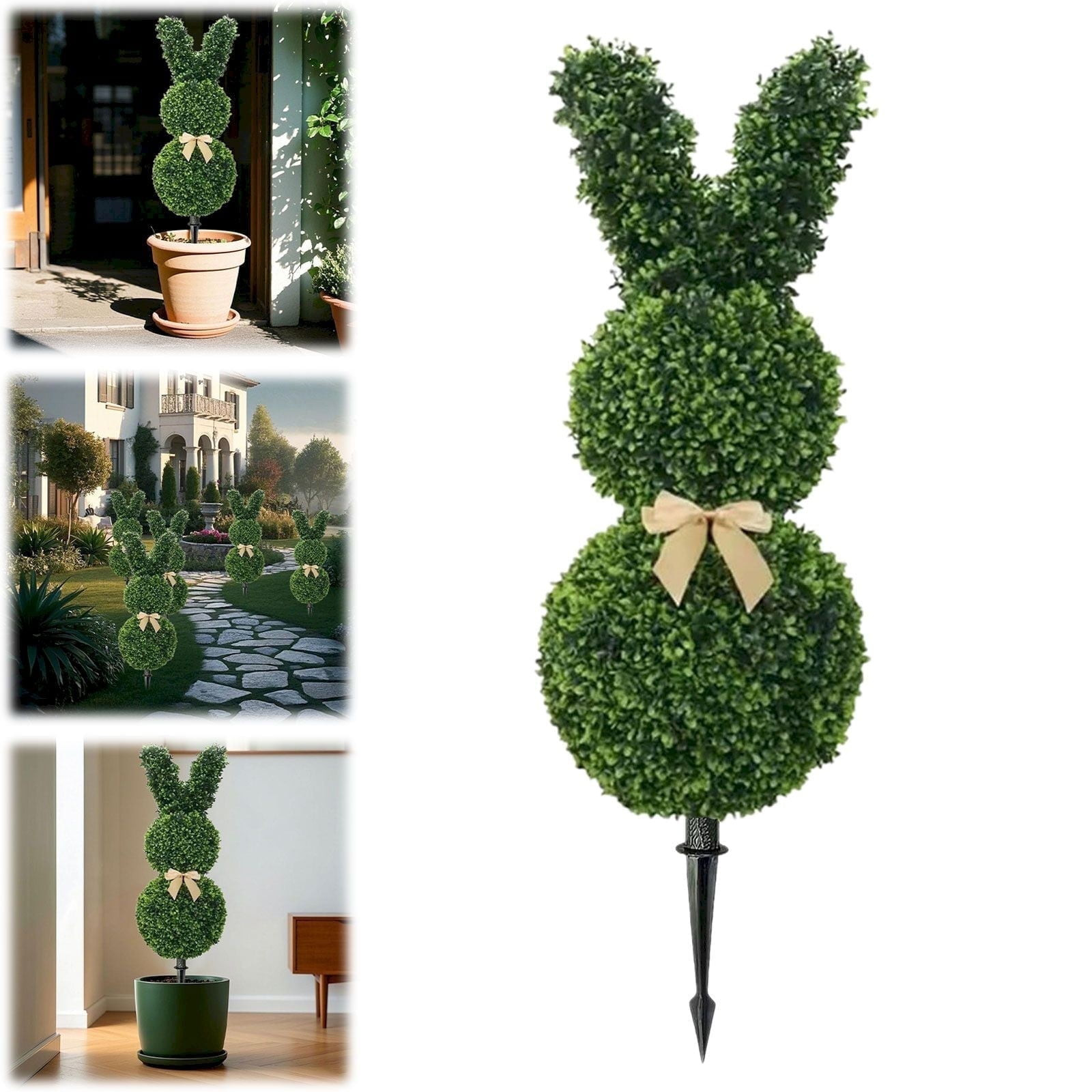 Topiary Bunny Outdoor 27” Topiary Easter Bunny Shrub Tree, Easter Topiary Bunny Outdoor, Simula... | Walmart (US)