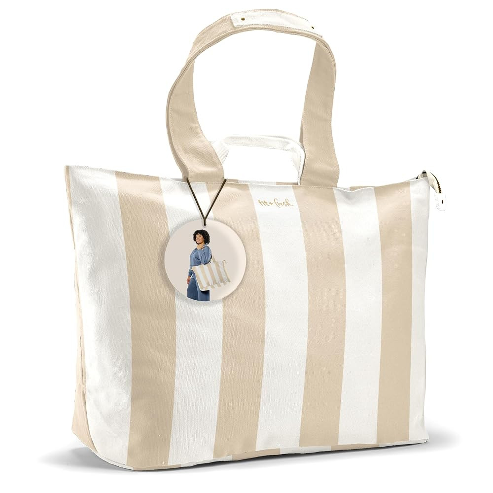 Fit & Fresh Large Beach Bag for Women - Extra Large Travel Tote With Pockets | Amazon (US)