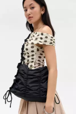 Damson Madder Ruched Tie Shoulder Bag - Black at Urban Outfitters | Urban Outfitters UK