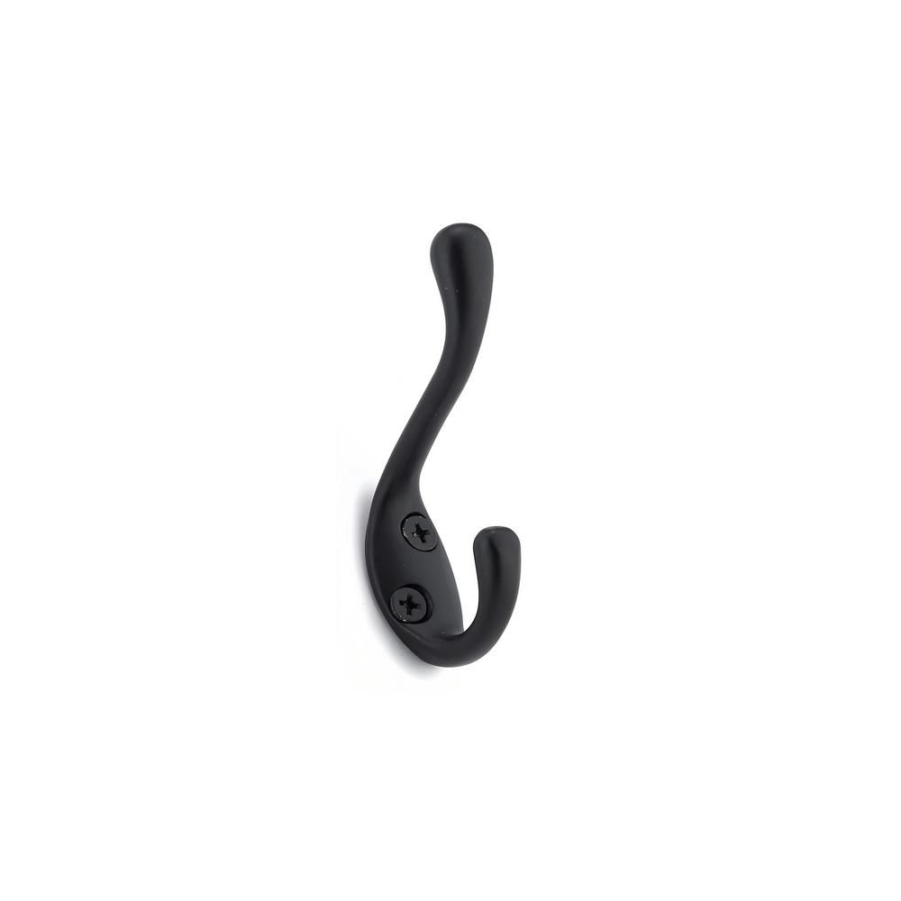 3-1/2 in. (89 mm) Black Decorative Hook | The Home Depot