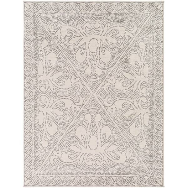 Adela Mosaic Floral Area Rug - 9' x 12'3" - Cream/Grey | Bed Bath & Beyond