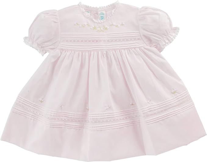 Girls Pink Dress Vintage Baby Clothes Lace Trim 3M 6M 9M | Amazon (US)