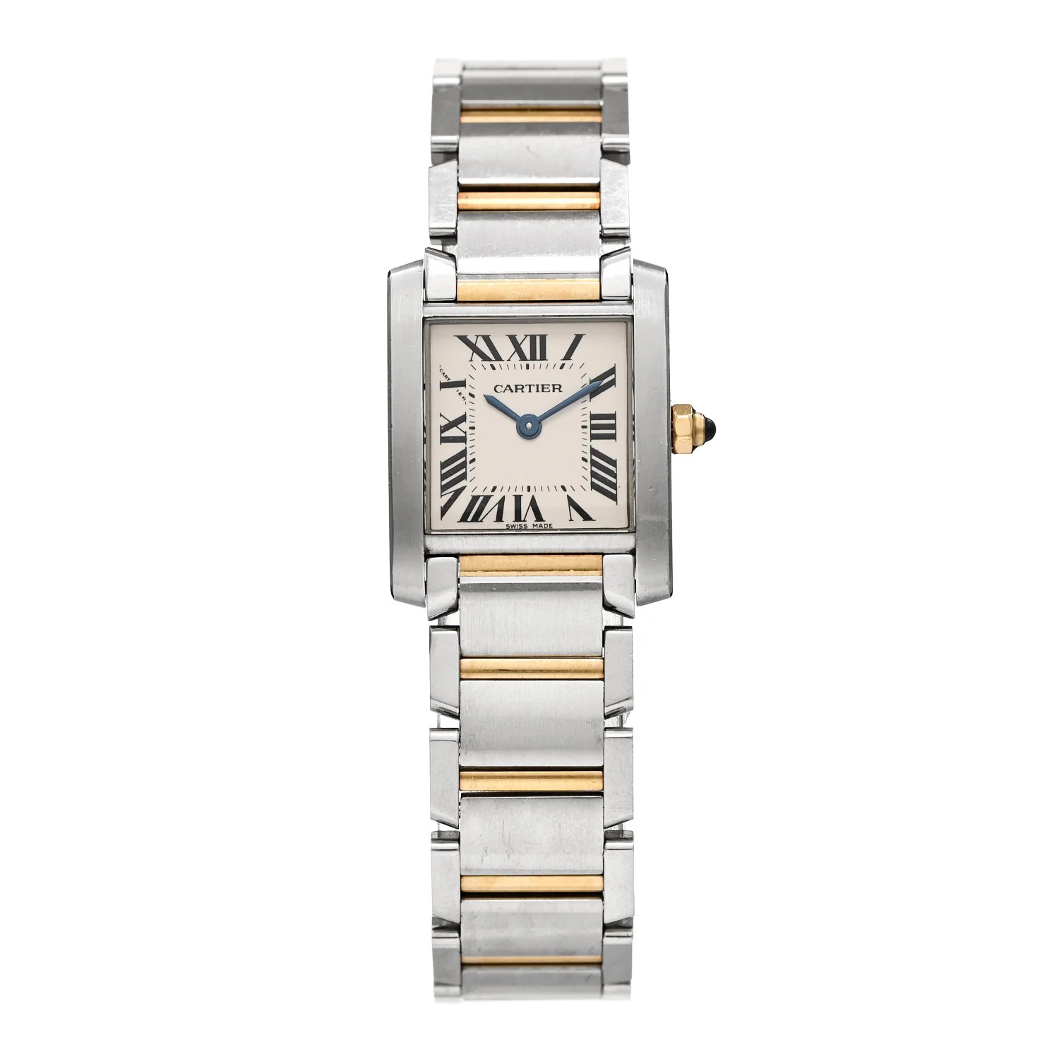Stainless Steel 18K Yellow Gold 20mm Tank Francaise Quartz Watch | FASHIONPHILE (US)
