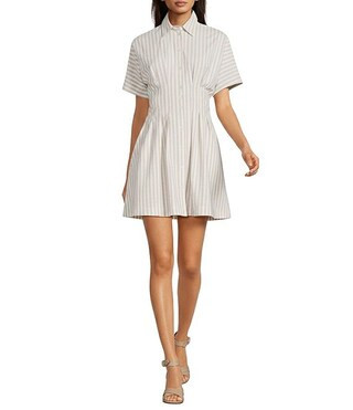 Stripe Collar Above Elbow Novelty Sophia Dress | Dillard's