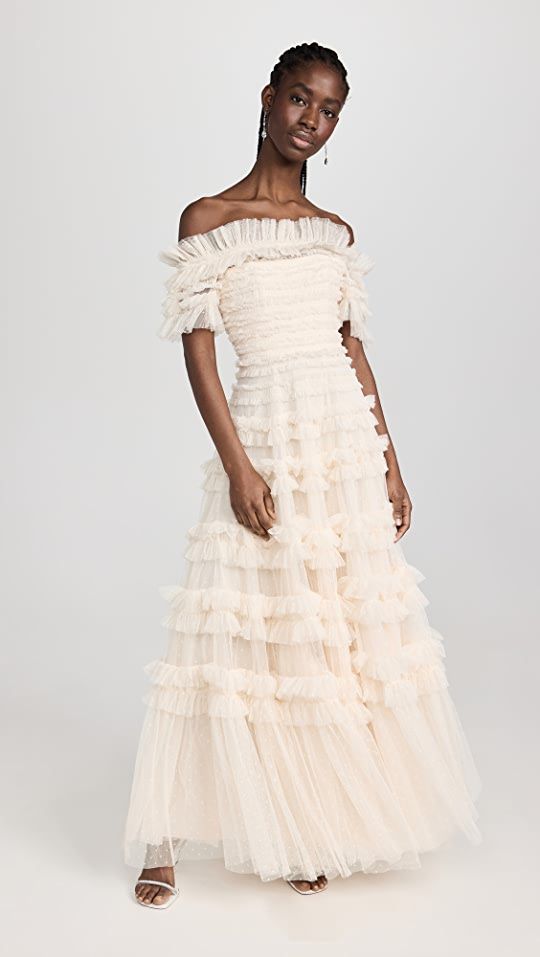 Needle & Thread Lisette Ruffle Off Shoulder Gown | SHOPBOP | Shopbop