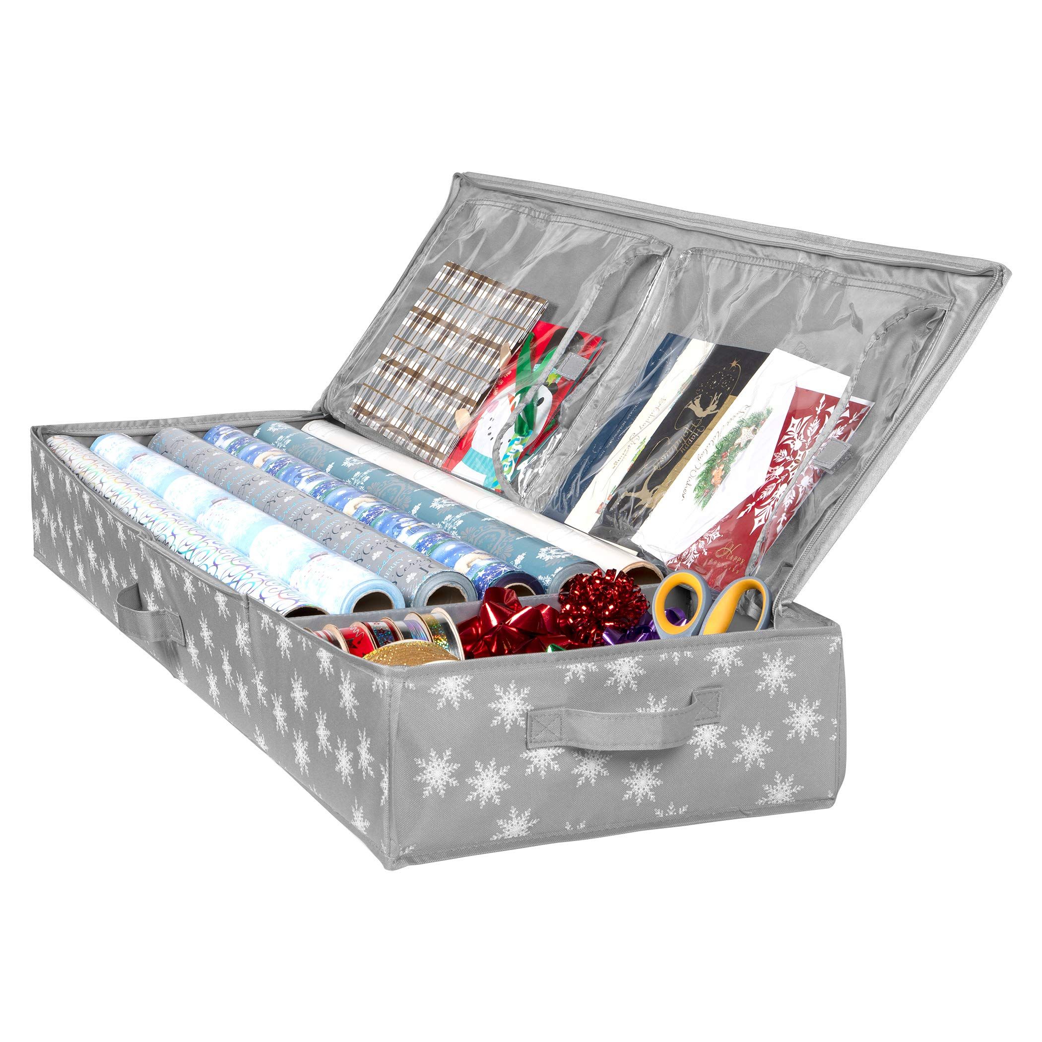 Wrapping Paper Storage Container – Fits up to 27 Rolls 1 3/8” Diam. - Underbed Gift Wrap Organizer B | Amazon (US)