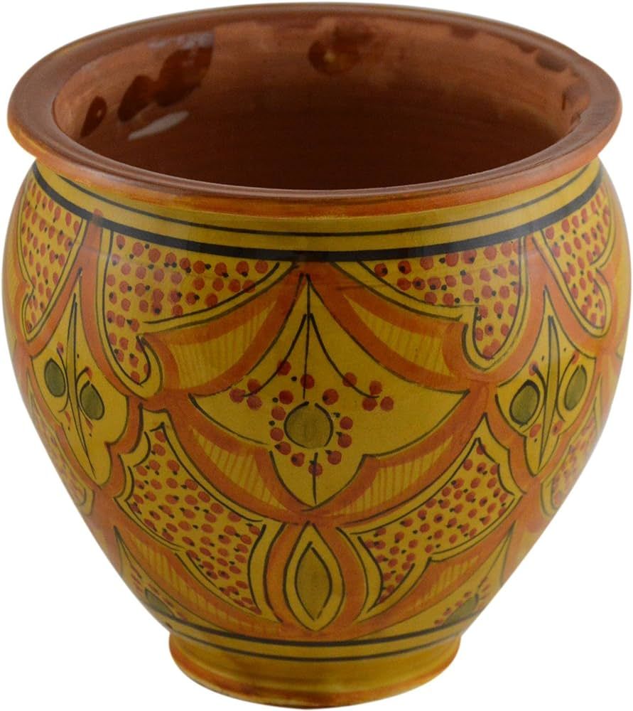 Treasures of Morocco Flower Pot Moroccan Spanish Garden Drain Hole Ceramic Planter Handmade Indoo... | Amazon (US)