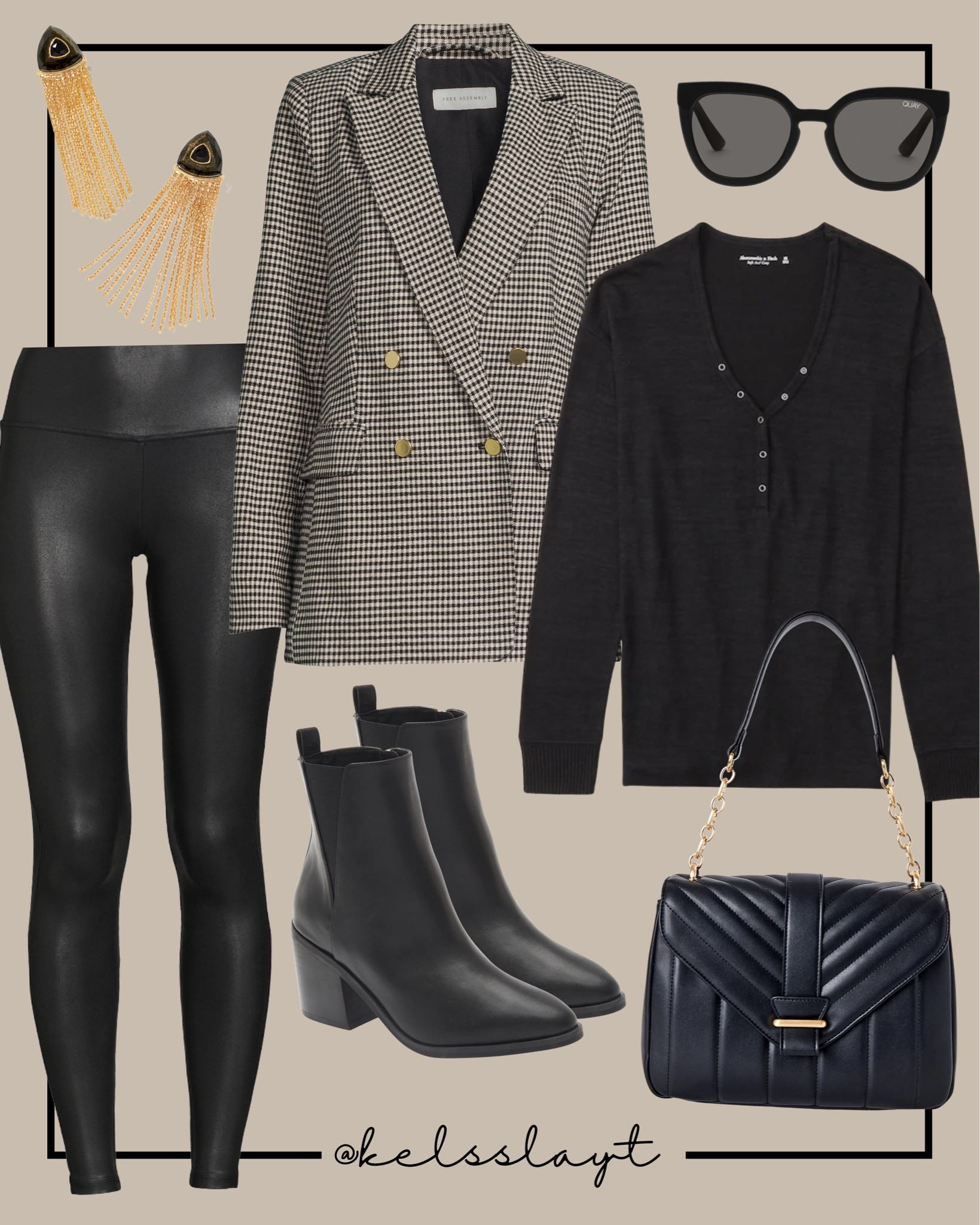 Outfit idea, Walmart outfit, Walmart fashion, time and tru, Abercrombie, faux leather leggings , Walmart bag, fall fashion, fall outfit, Kendra Scott 

#LTKstyletip #LTKunder50 #LTKSeasonal