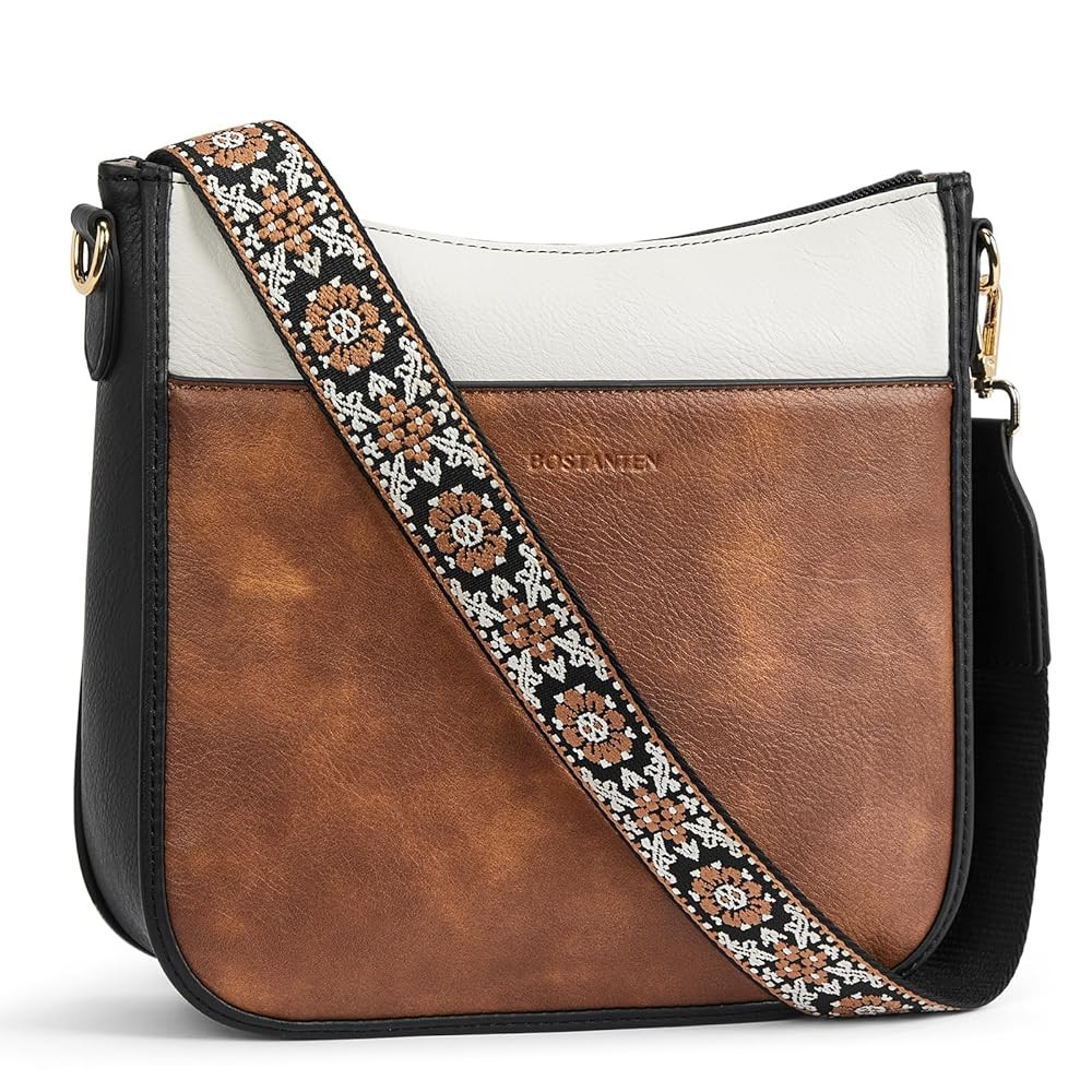 BOSTANTEN Crossbody Bags for Women Trendy Vegan Leather Hobo Purses Shoulder Handbags With Wide S... | Amazon (US)