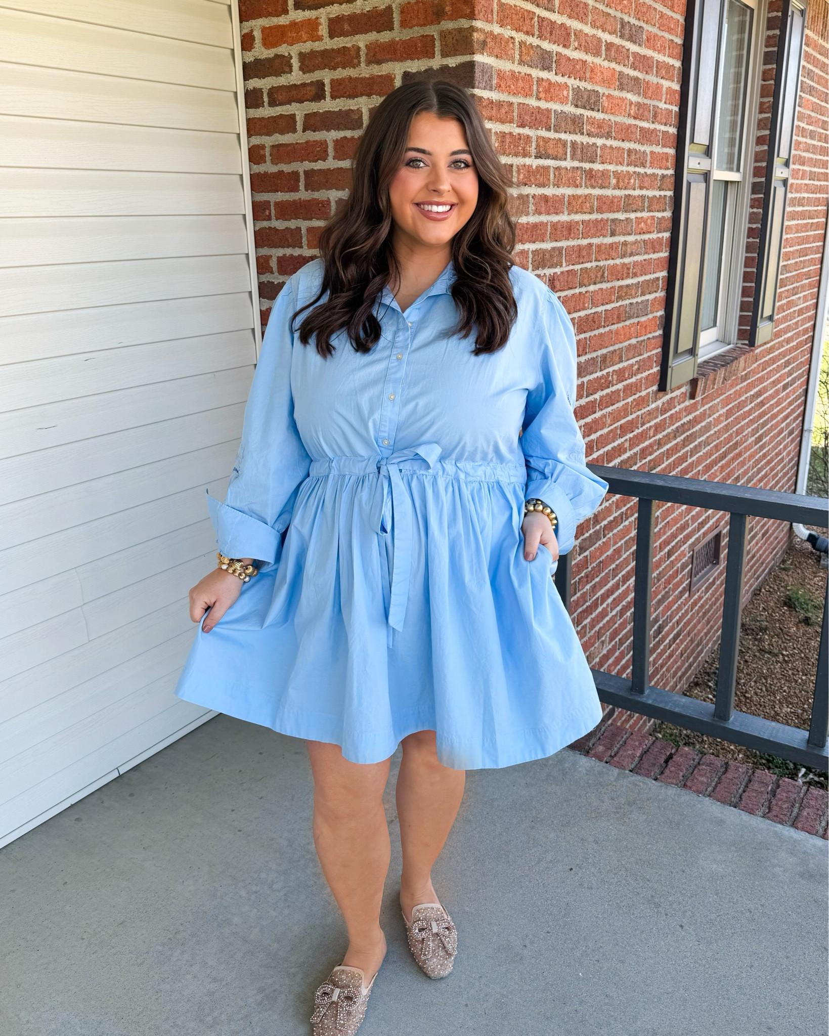 This cutie dress is the perfect transition piece for spring! The sleeve detailing is everything 🩵

#LTKFindsUnder100 #LTKSeasonal #LTKPlusSize
