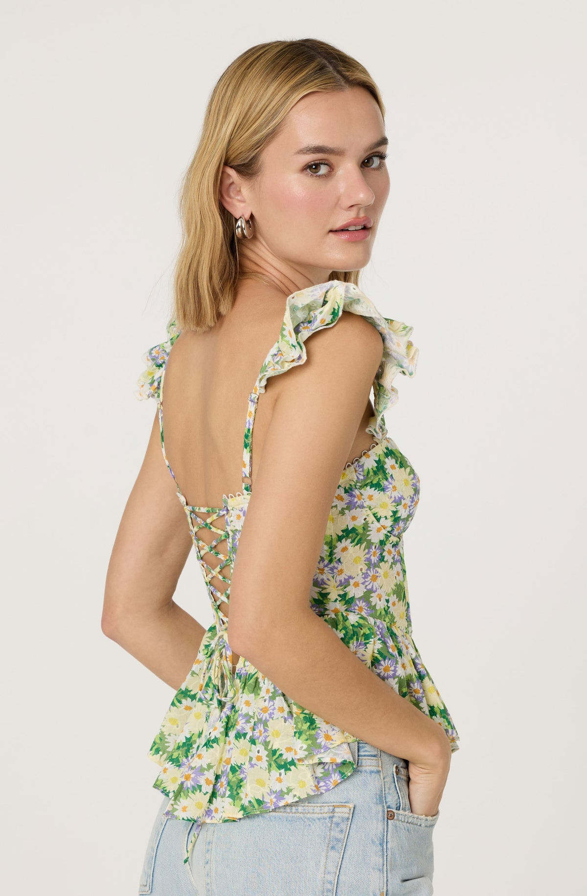 Baylin Floral Peplum Top | ASTR The Label (US)