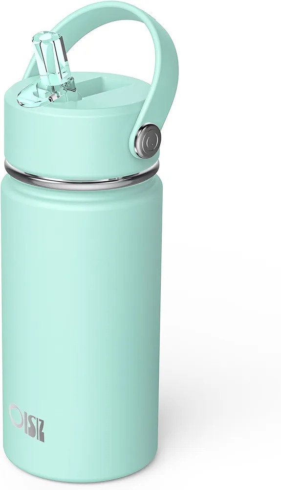 OISIZ Kids Water Bottle with Straw Lid 14oz, Vacuum Insulated 316 Stainless Steel Water Bottles f... | Amazon (US)