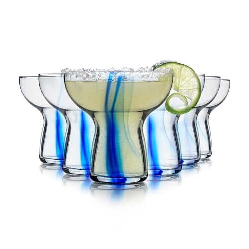 Libbey Blue Ribbon Stemless, Margarita Glasses, Artisan-Inspired, Elegant Margarita Glass Set of 6, Lightweight Mexican Glassware for Parties and More | Amazon (US)