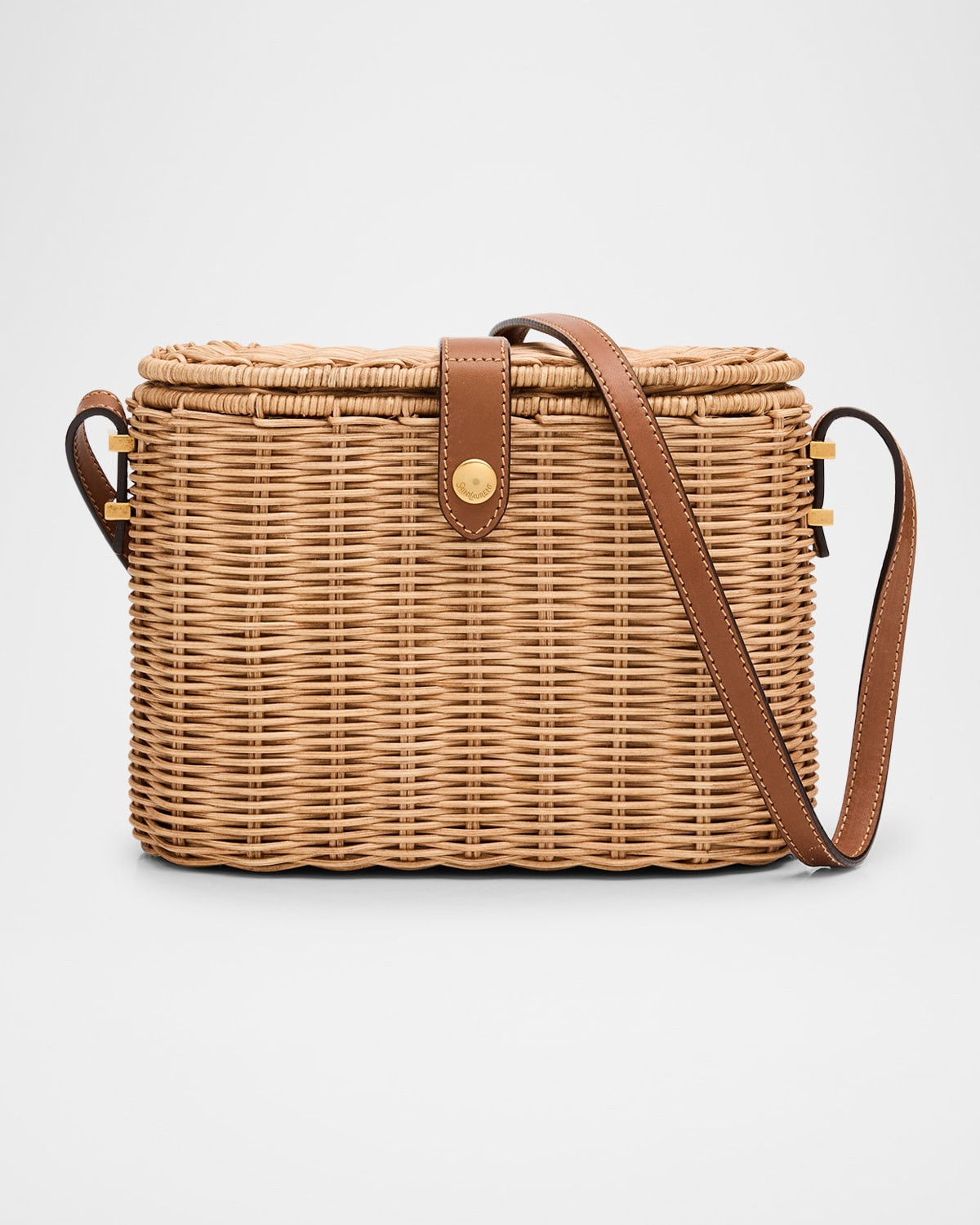 Vanity Crossbody Bag in Wicker and Leather | Neiman Marcus