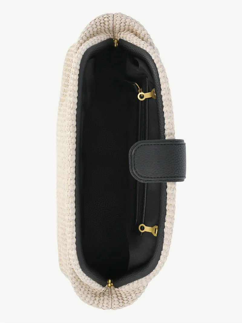 Free Assembly Women's Textured Clutch Handbag, Straw - Walmart.com | Walmart (US)