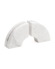 6in Marble Brass Inlay Bookends | Marshalls