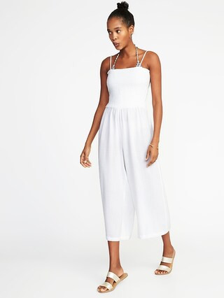 Smocked Wide-Leg Jumpsuit for Women | Old Navy US