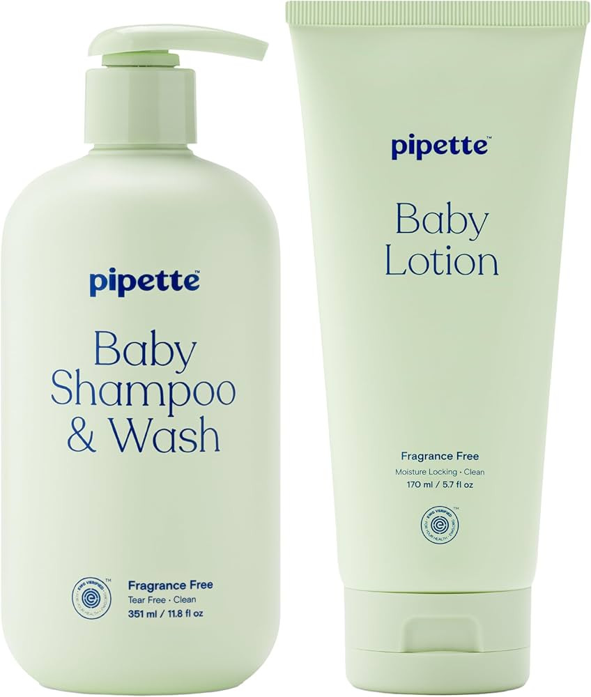 Pipette Fragrance Free Wash and Lotion Duo, Pack of 2, Fragrance Free Baby Shampoo and Body Wash,... | Amazon (US)