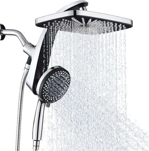 High Pressure Rain Shower Head: Upgrade Shower Heads with Handheld Spray Combo with Fixed Showerh... | Amazon (US)