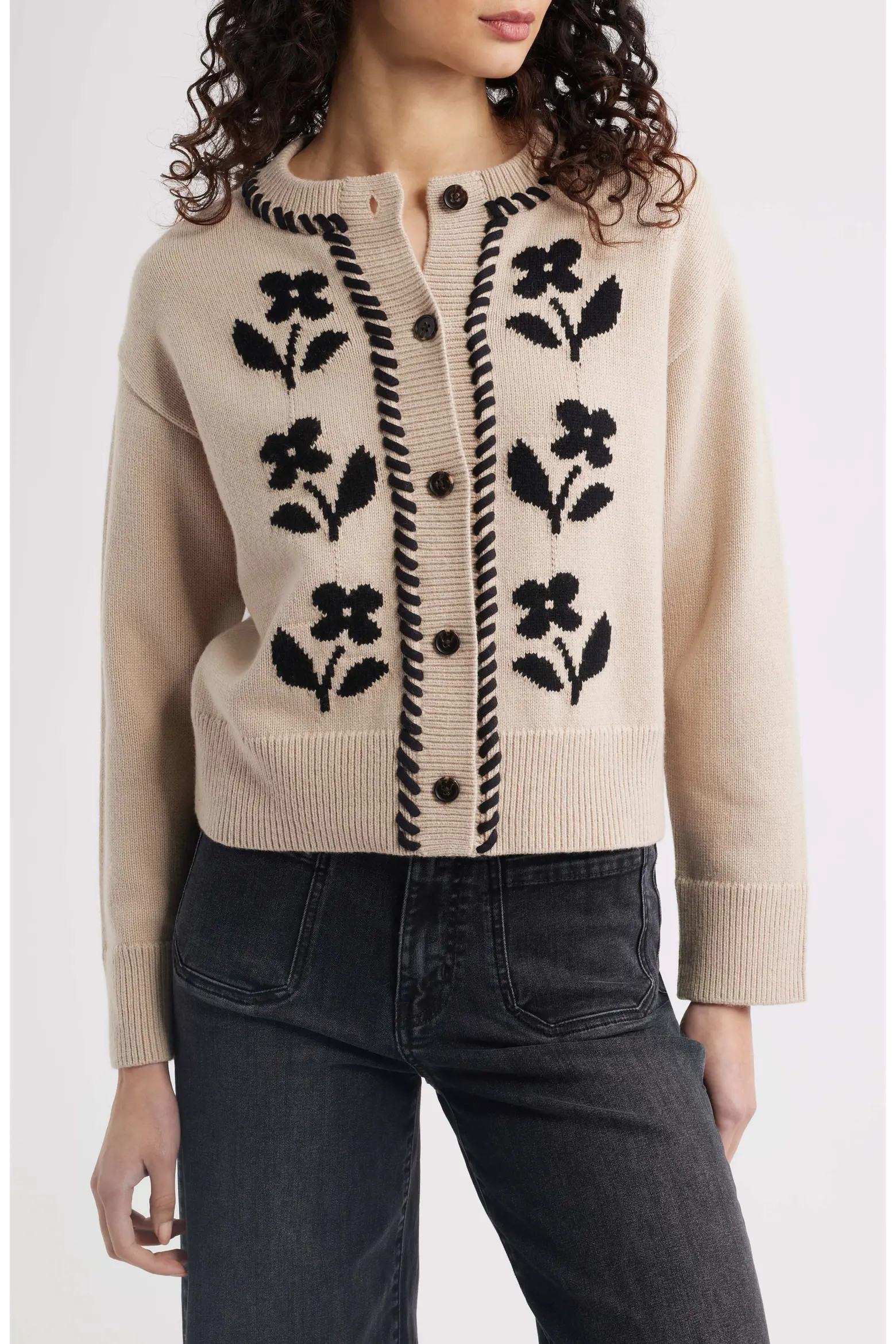 Mavie Intarsia Floral Cardigan (Women) | Nordstrom | Nordstrom