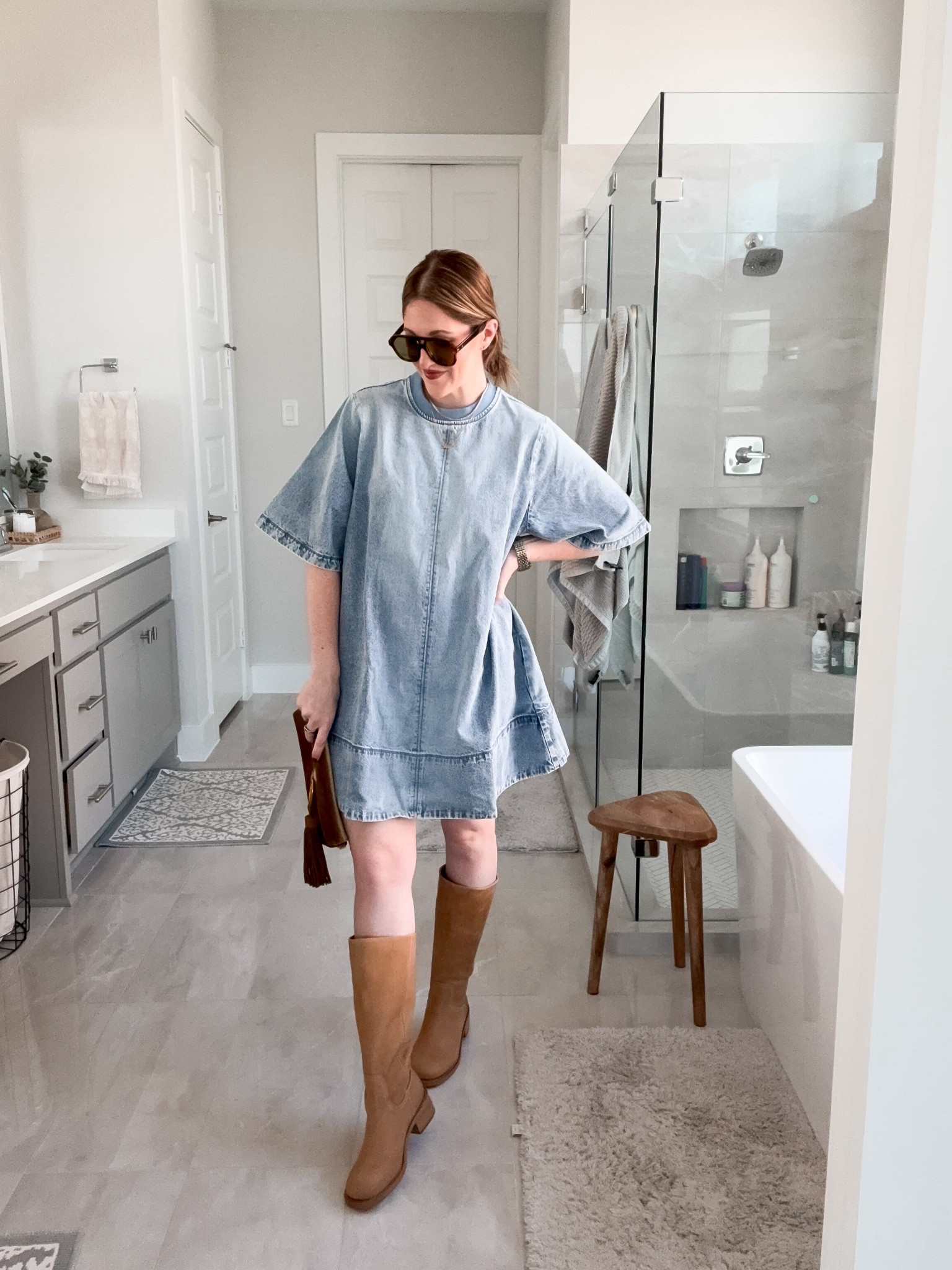 Denim dress outfit for fall 

#LTKSeasonal #LTKStyleTip