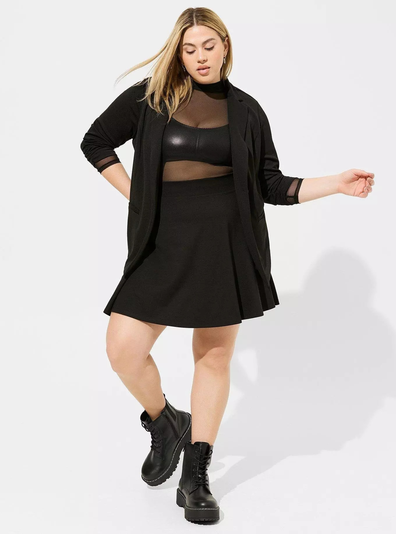 Mini Lightweight Ponte Skater Skirt With Shorts | Torrid (US & Canada)