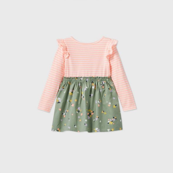 Toddler Girls' Floral Long Sleeve Dress - Cat & Jack™ Army Green | Target