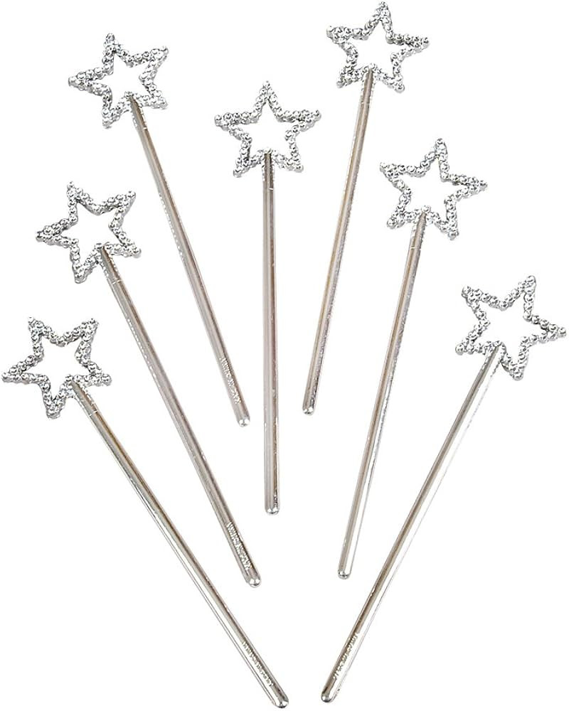 (24) Pack of Silver, Sparkly Star Wands – These Magical Wands are a Perfect Addition to Your Dr... | Amazon (US)