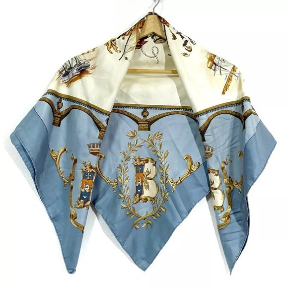 100% Authentic HERMES Carre 90 - Cream Gray Multi Scarf | Poshmark