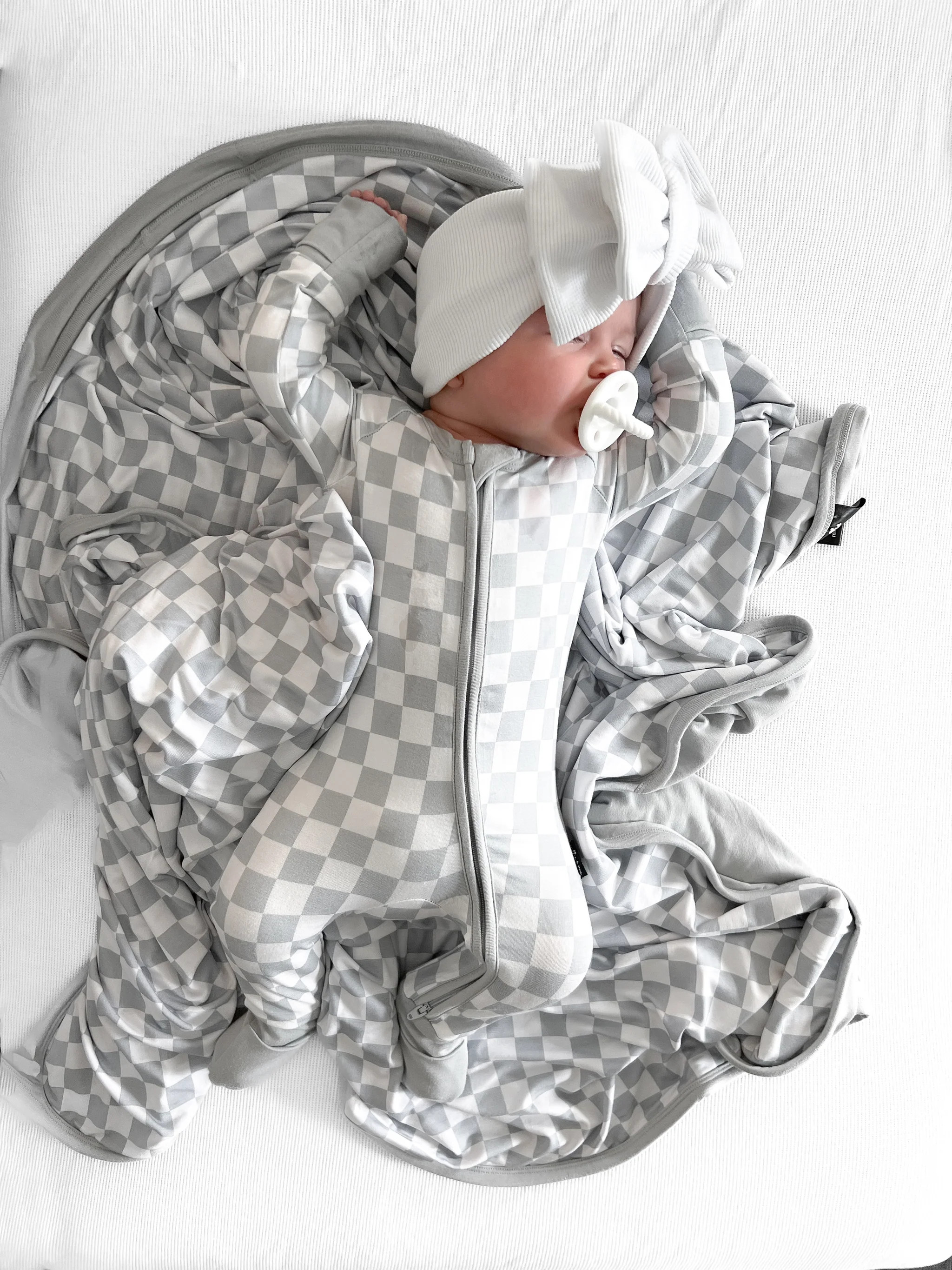 ZIP ROMPER - Stone Check | millie + roo