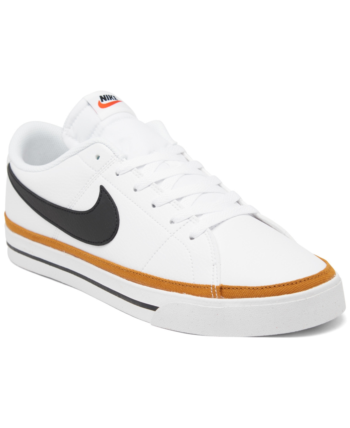 Nike Men's Court Legacy Casual Sneakers from Finish Line - White, Desert Ochre, Black | Macy's