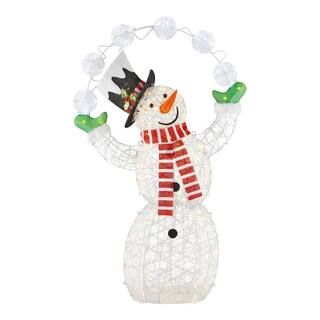 Home Accents Holiday 6 ft Warm White-Cool White LED Juggling Snowman Holiday Yard Decoration 22RT... | The Home Depot